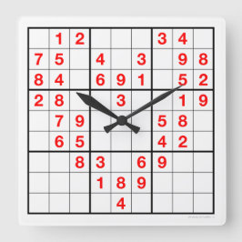 Heart Sudoku Clock med nedladdningsbart pussel Fyrkantig Klocka