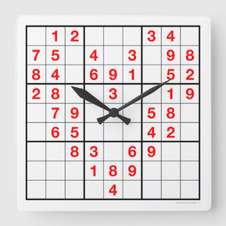 Heart Sudoku Clock med nedladdningsbart pussel Fyrkantig Klocka
