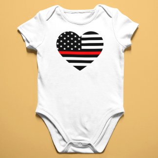 Heart Support Firefighter Flagga Tee