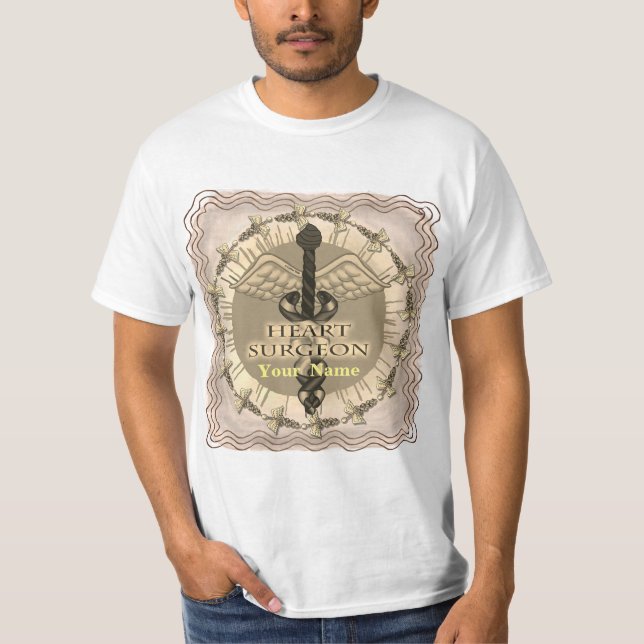 Heart Surgeon Caduceus doktor T-Shirt (Framsida)