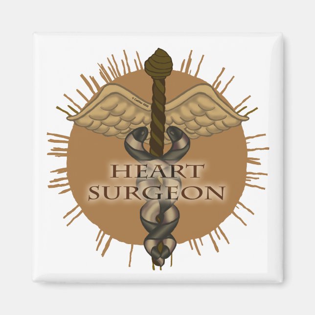 Heart Surgeon caduceus Magnet (Framsidan)