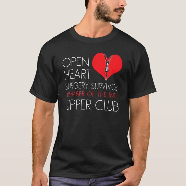 Heart Surgery Zipper Club Member T Shirt (Framsida)