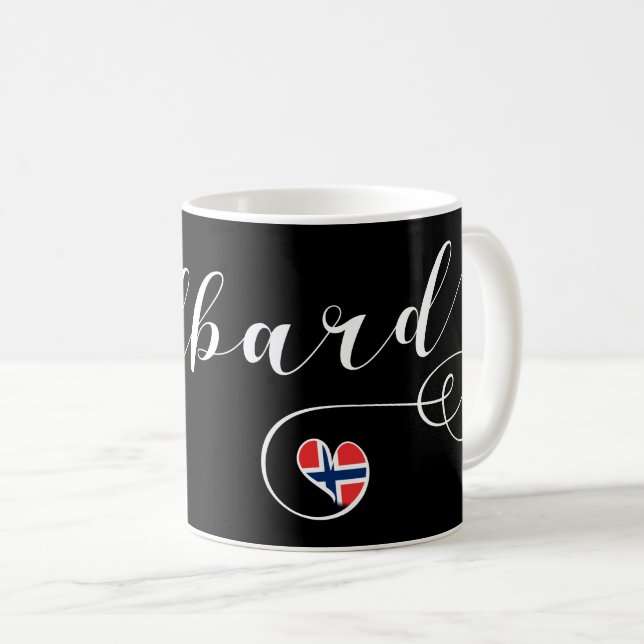 Heart Svalbard Flagga, Spitsbergen, Norge Kaffemugg (Framsida höger)
