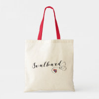 Heart Svalbard Flagga, Spitsbergen, Norge Tote Bag