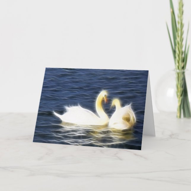 Heart Svanar Card Helgkort (Framsida)