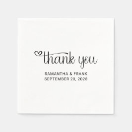Heart Tack Typography Bröllop Pappersservett