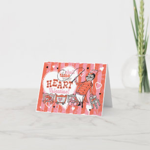 Heart Tamer Retro Valentine Card Helgkort