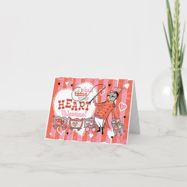 Heart Tamer Retro Valentine Card Helgkort (Framsida)