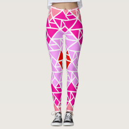 Heart Tangram Mönster Leggings