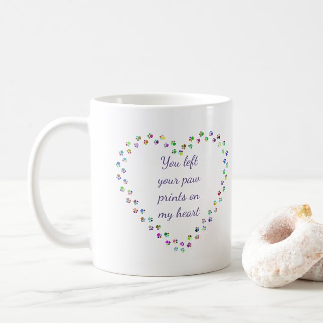 Heart Tass avtryck Memorial Pet Hund Anpassningsba Kaffemugg (Med munk)