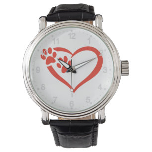 Heart tass i rött - välj bakgrund färg armbandsur