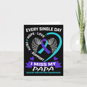Heart Teal Lila Jag saknar Pappa Suicide Awareness Kort