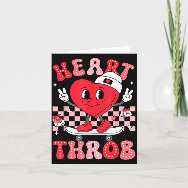 Heart Throb Groovy Valentine Toddler Men Boys Cute Kort (Framsida)