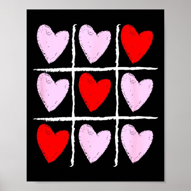 Heart Tic Tac Toe Valentines Day  Poster (Framsidan)