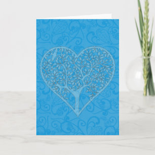 Heart Träd Cutout Kort