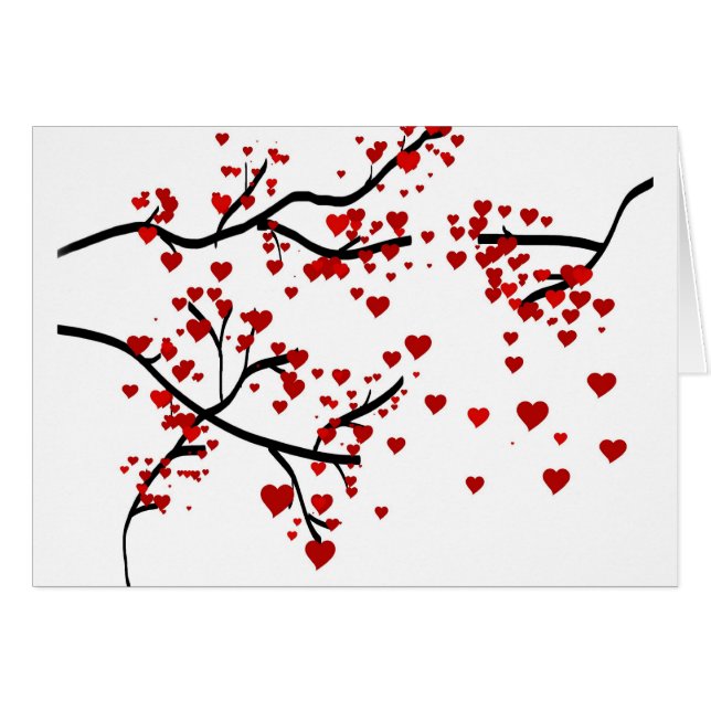 Heart Träd Hälsningskort (Framsidan Horizontal)