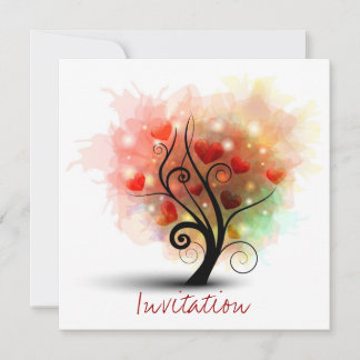 Heart Träd inbjudan