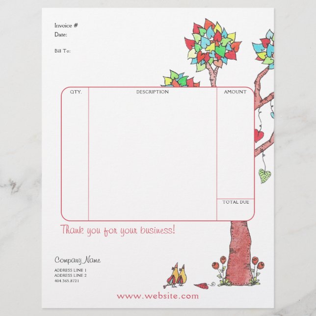 Heart Träd Invoice Lakan (Framsida)