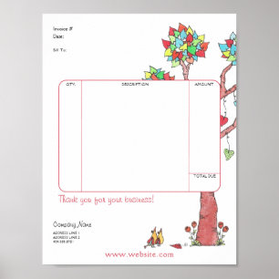 Heart Träd Invoice Lakan Poster