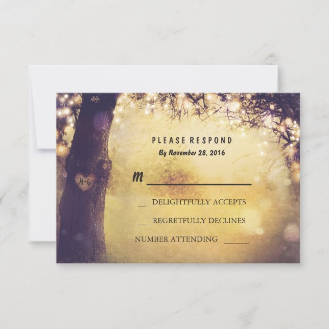 Heart Träd Ljus Bröllop OSA Card (Framsida)