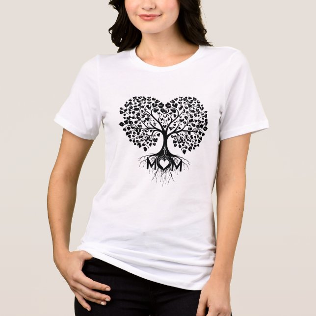 Heart Träd Mamma T-Shirt - Mor's Day Gift (Framsida)