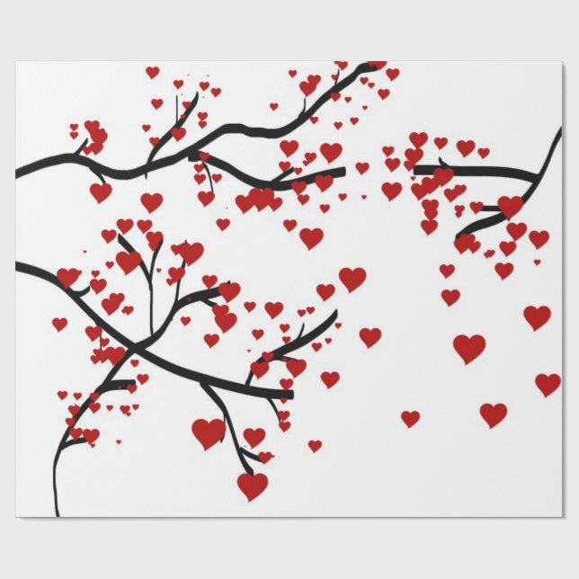 Heart Träd Presentpapper (Platt)