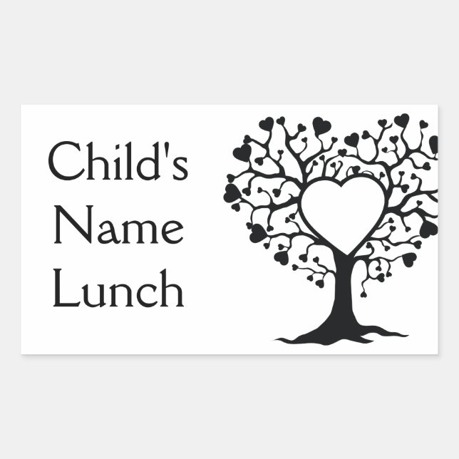 Heart Träd Rektangulärt Klistermärke (Framsida)