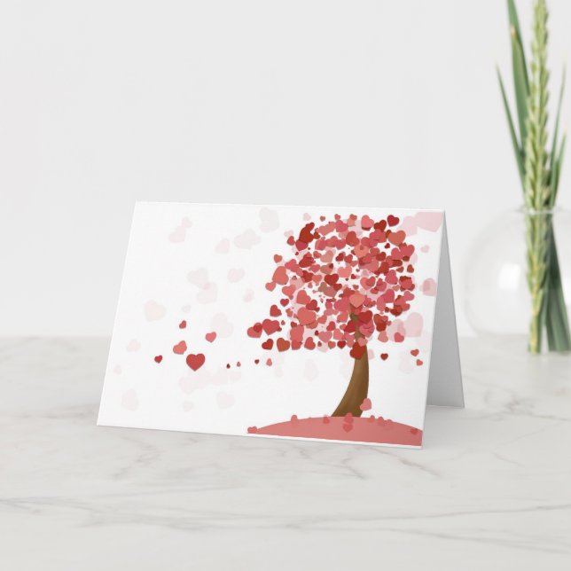 Heart Träd Valentine Day Card Helgkort (Framsida)