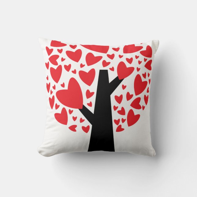 Heart Träd Valentine Day Pillow Kudde (Framsida)