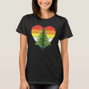 Heart Träd Wildlife Natature Outdoor Retro Forest T Shirt