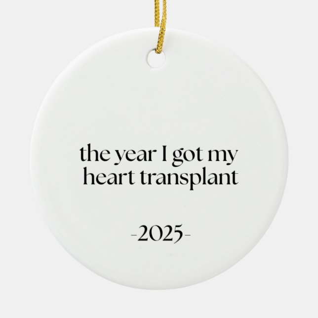Heart Transplant Date Julgransprydnad Keramik (Framsidan)