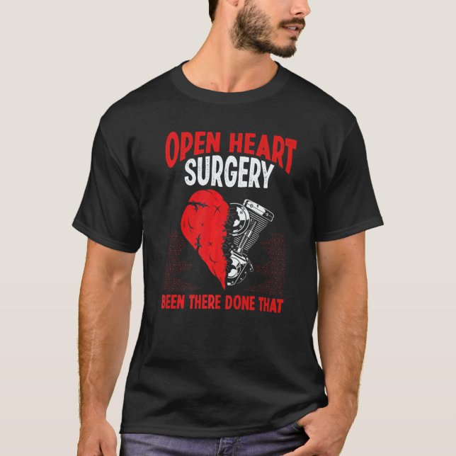 Heart Transplant Survivor Heart Bypass Open Heart  T Shirt (Framsida)