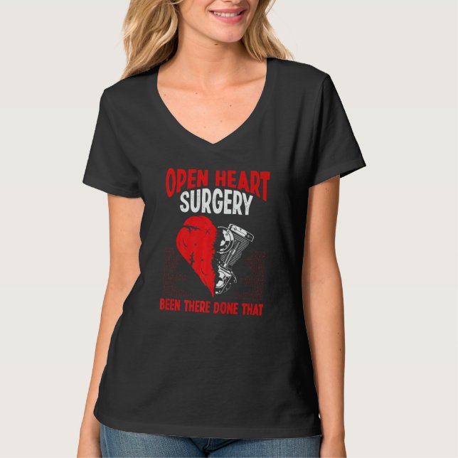 Heart Transplant Survivor Heart Bypass Open Heart  T Shirt (Framsida)
