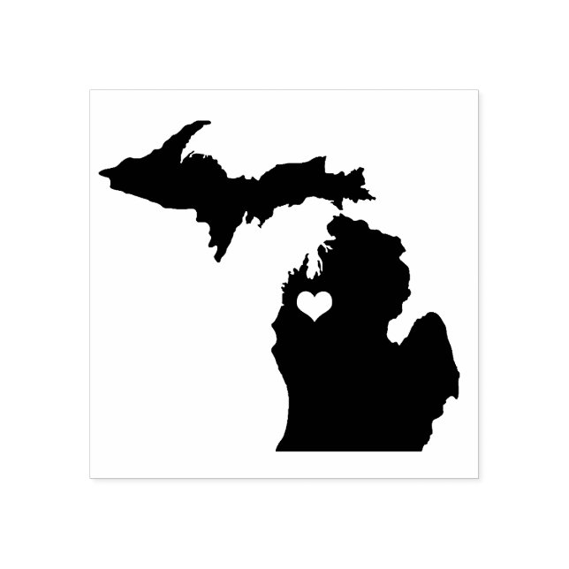 Heart Traverse City Michigan Rubber Frimärke Stämpel (Tryck)