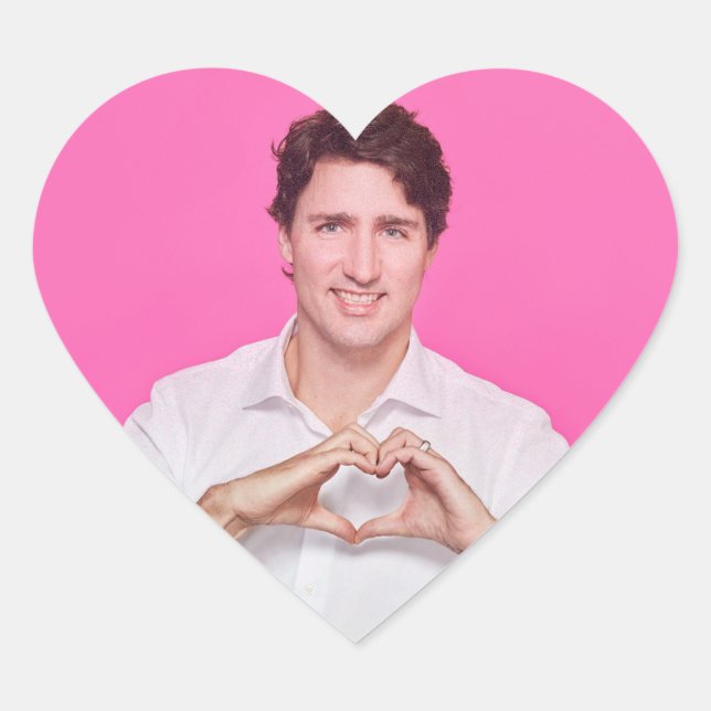 Heart Trudeau Stricker Hjärtformat Klistermärke (Framsida)