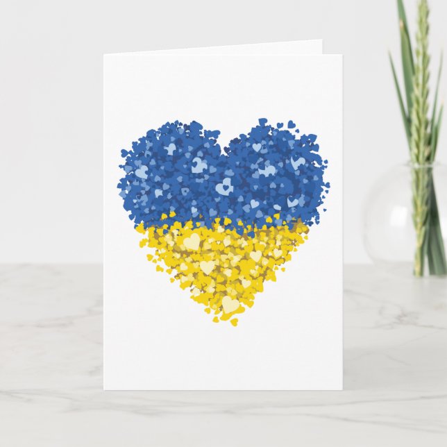 Heart Ukraina Flagga, Ukrainas hjärta Flagga Kort (Framsida)