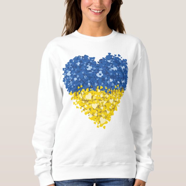 Heart Ukraina Flagga, Ukrainas hjärta Flagga T Shirt (Framsida)