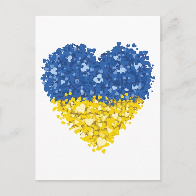 Heart Ukraina Flagga, Ukrainas hjärta Flagga Vykort (Framsida)