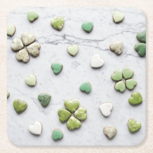 Heart Underlägg Papper Kvadrat