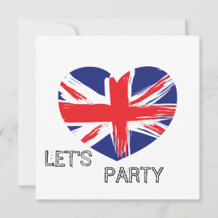 Heart Union Jack Flagga Inbjudan