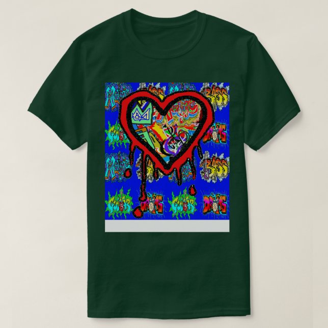 Heart Urban Graffiti Spray T Shirt (Design framsida)