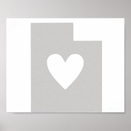 Heart Utah state silhouette Poster
