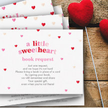 Heart Valentine Theme Baby Shower Bok-begäran