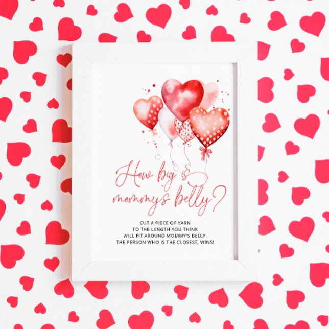Heart Valentine Theme Hur stor är Mamma Belly? Poster (Skapare uppladdad)