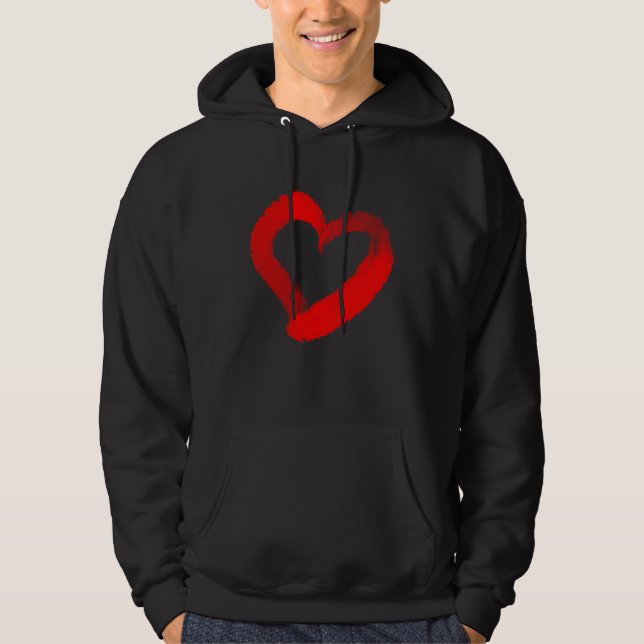 Heart Valentines Day Boys Girls Men Women Matching Hoodie (Framsida)