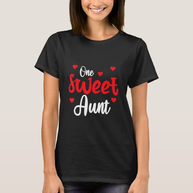 Heart Valentines Day Shirt For Aunt Matching Famil T Shirt (Framsida)