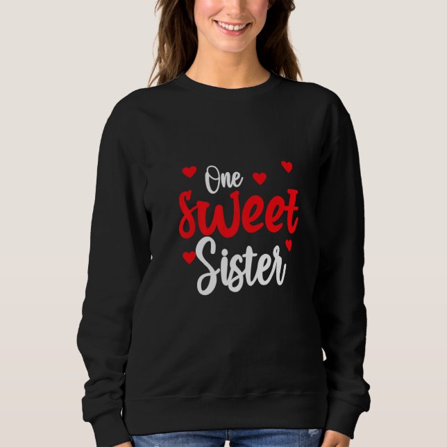 Heart Valentines Day Shirt For Sister Matching Fam T Shirt (Framsida)