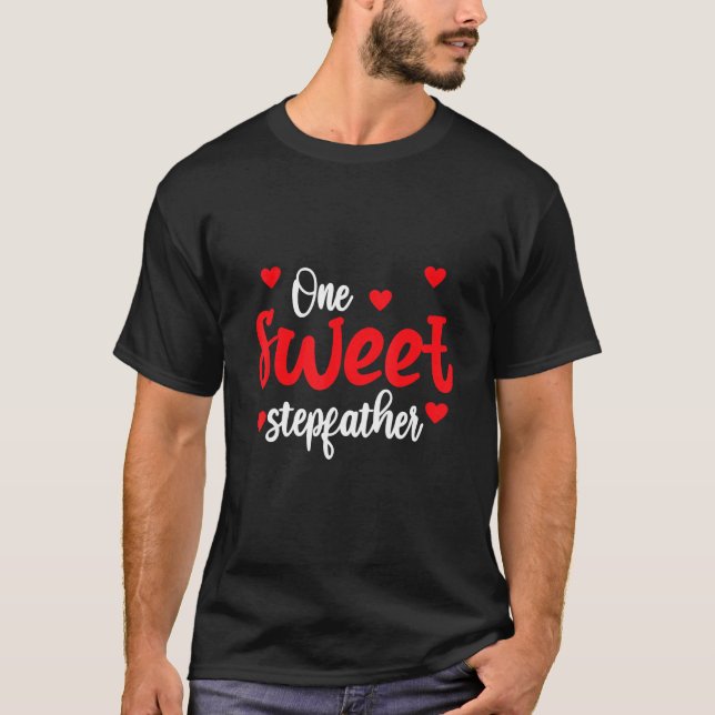 Heart Valentines Day Shirt For Stepfather Matching T (Framsida)