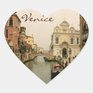 Heart Venedig Photo Stickers Hjärtformat Klistermärke