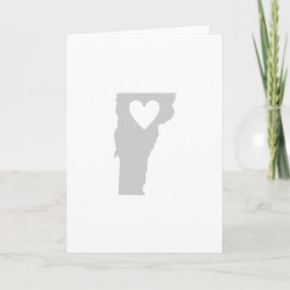 Heart Vermont Shape Grått Vermonter Kärlek Adore Kort